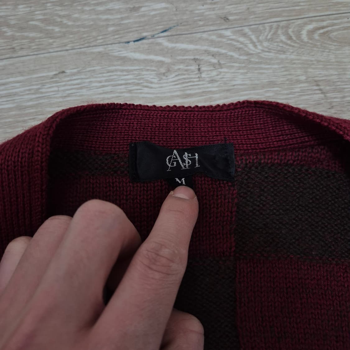 GASH 기하학 패턴 배색 가디건 M(95) 상품이미지4