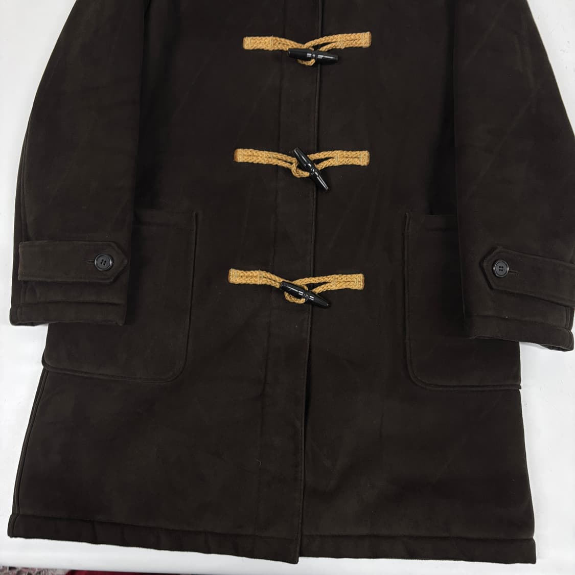 90s 폴로 스웨이드 무스탕 시어링 더플 코트  상품이미지5