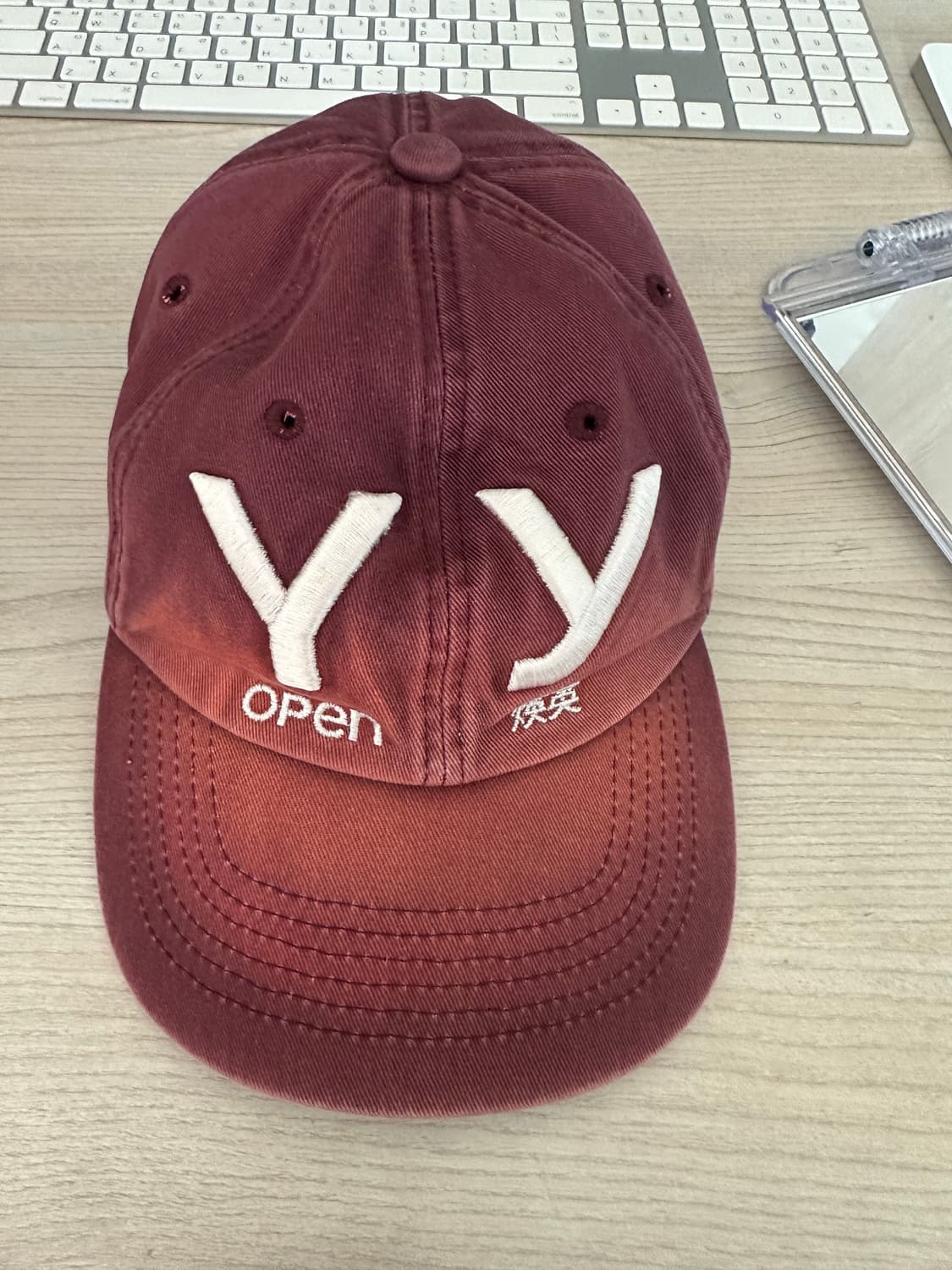 Open yy 그라디언트 볼캡 레드 판매 상품이미지2