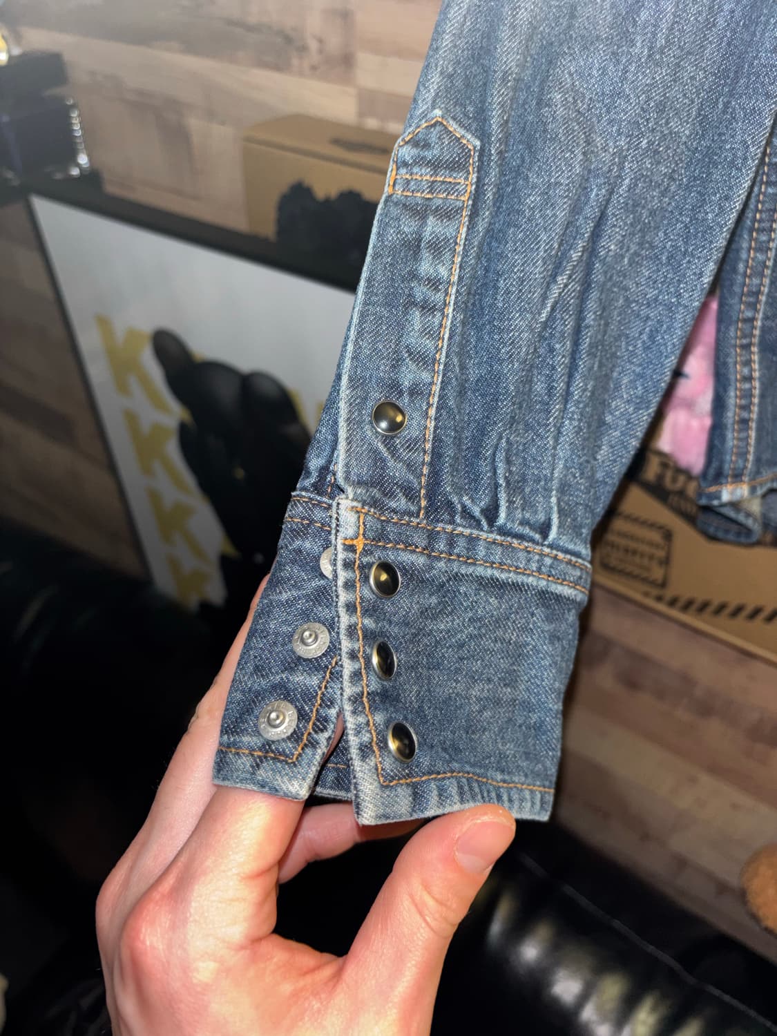 Sacai 17fw 해체 데님 셔츠 상품이미지6