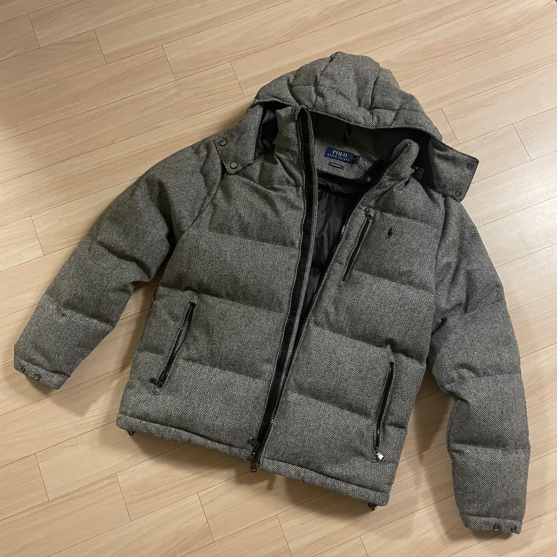 폴로 랄프로렌 헤링본 패딩 새상품 M(100) 상품이미지1