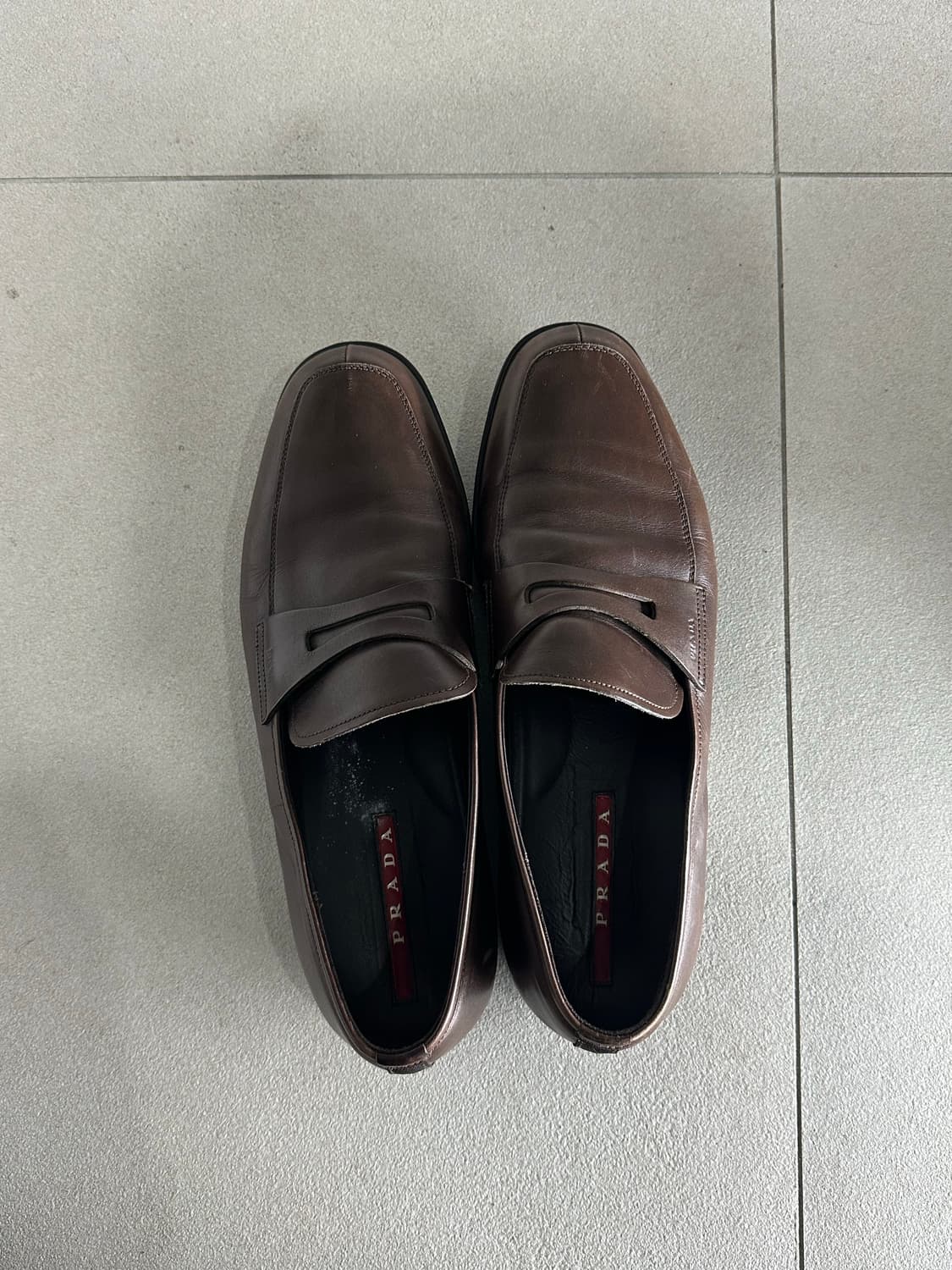 [9.5] 프라다 스포츠 브라운 레더 로퍼 상품이미지1