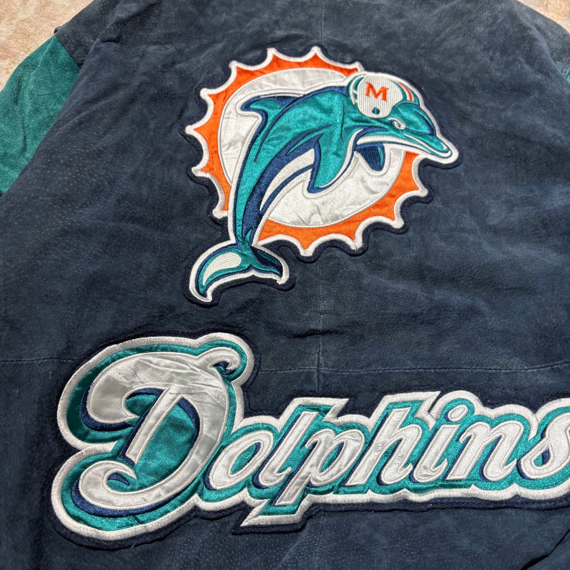 NFL 마이애미 돌핀스 바시티 가죽레더자켓 상품이미지3