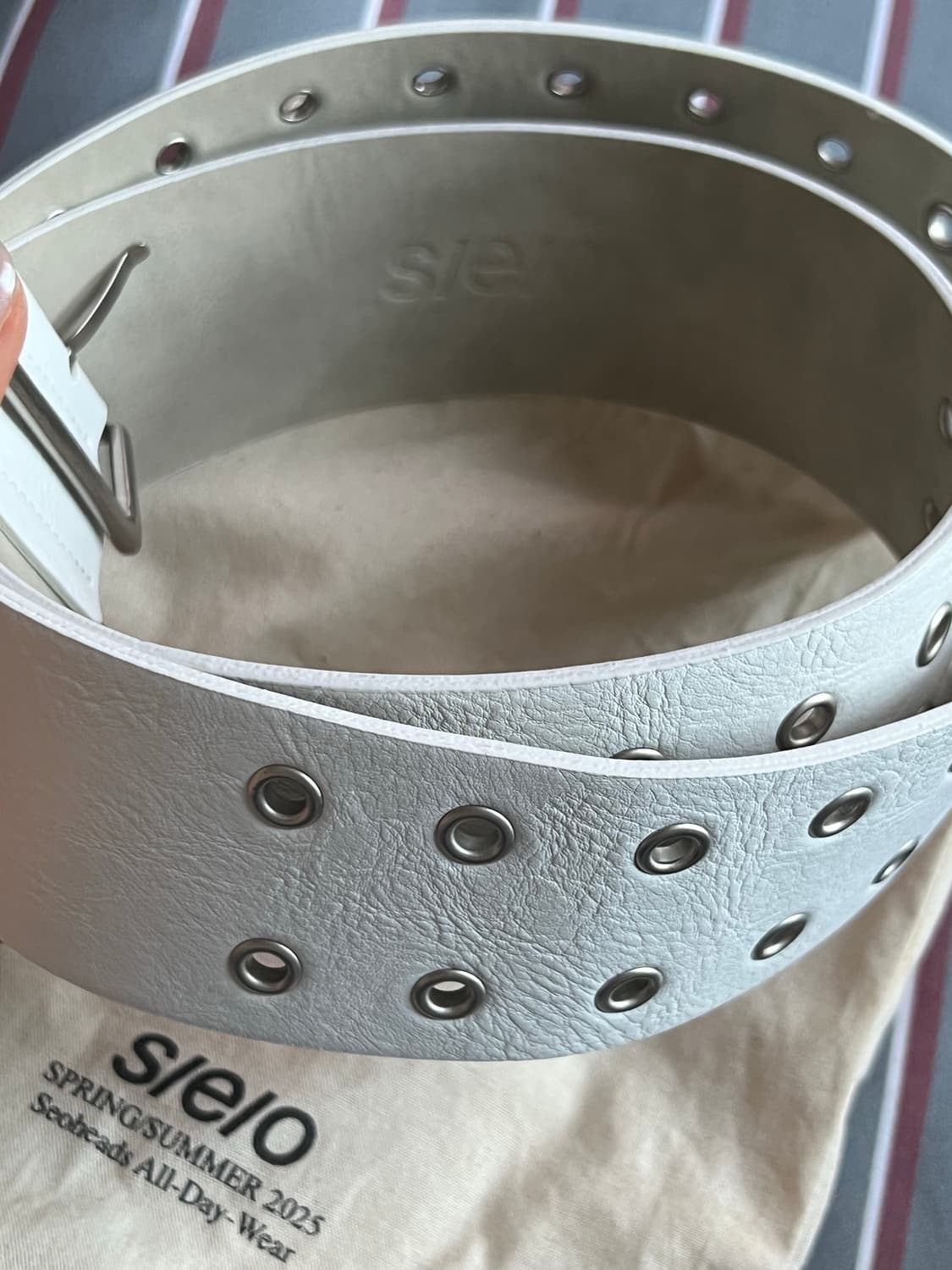 S/E/O 아일렛 와이드 벨트 화이트 상품이미지3