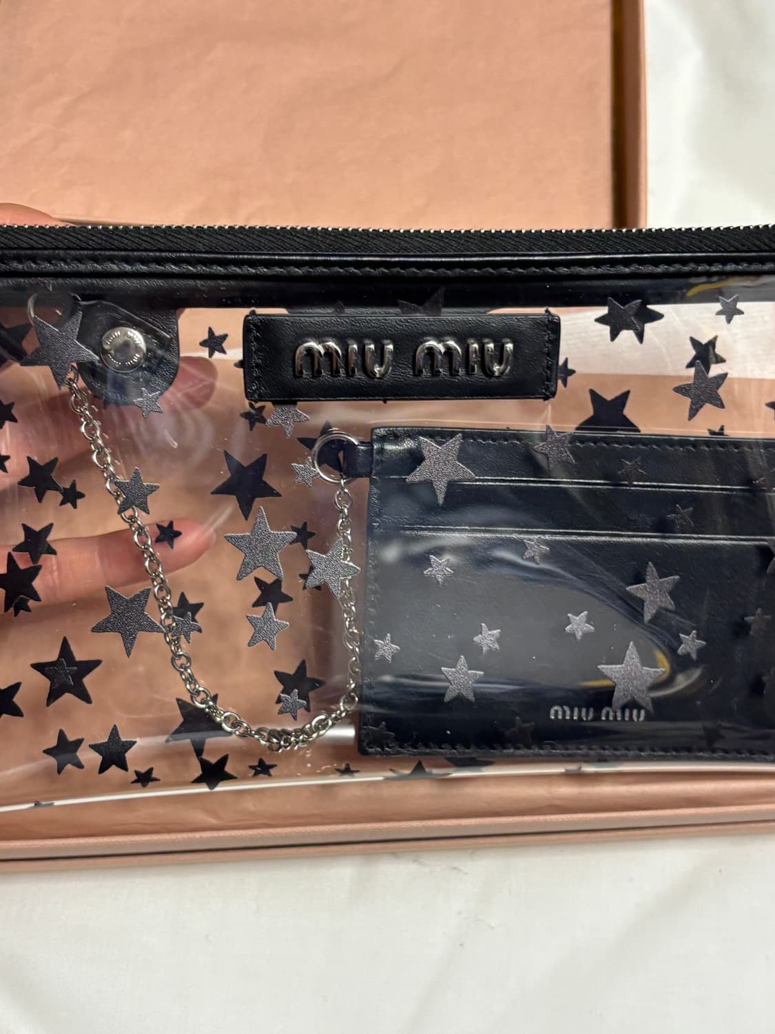 미우미우 투명 스타 파우치 + 카드지갑 세트 (새제품) 상품이미지3