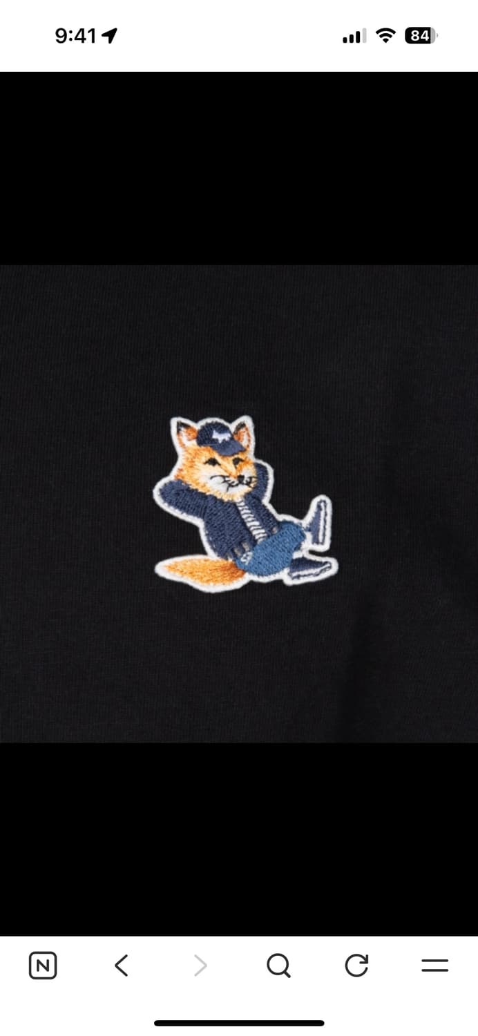 메종키츠네 폭스 패치 반팔 티셔츠 black 상품이미지1