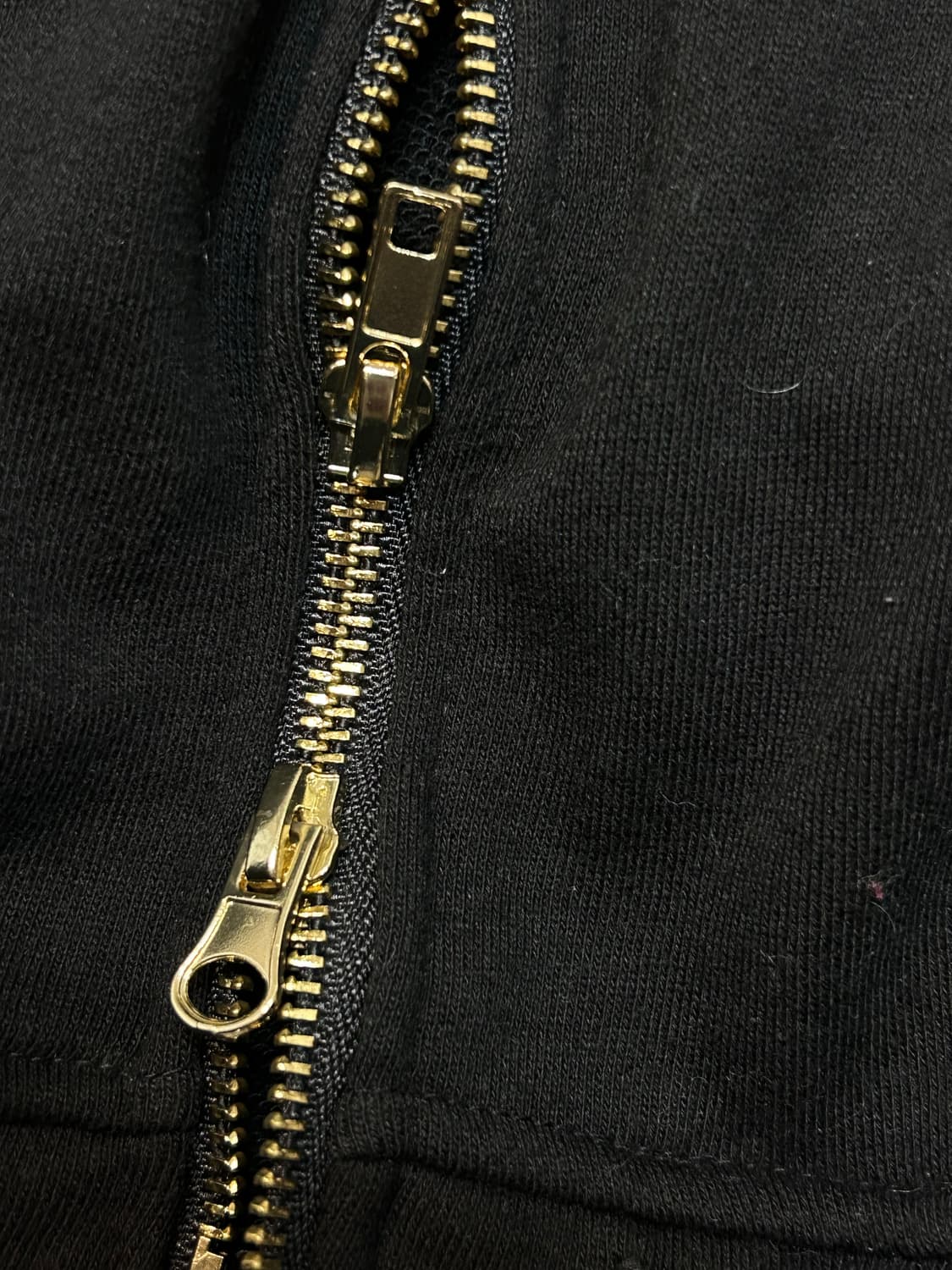 black fur gold two-way hood zip-up 상품이미지5