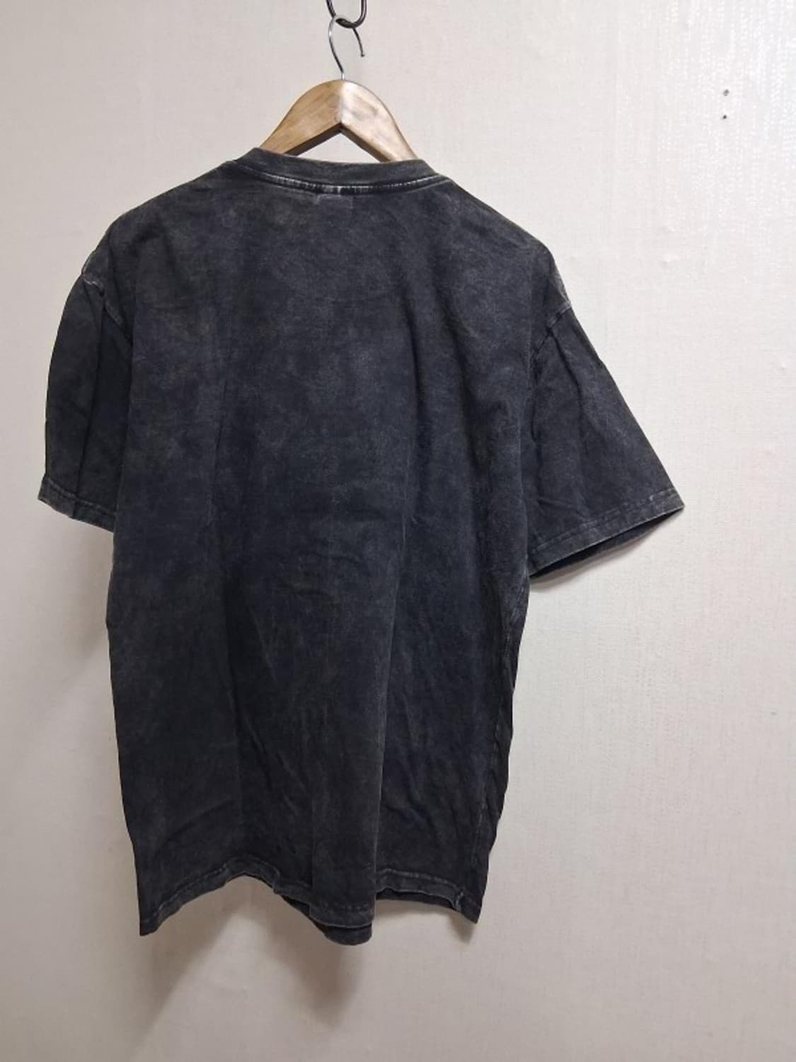 페이디드 차콜(먹색) 먹물 워싱 미니 케릭터 티셔츠XL 상품이미지2