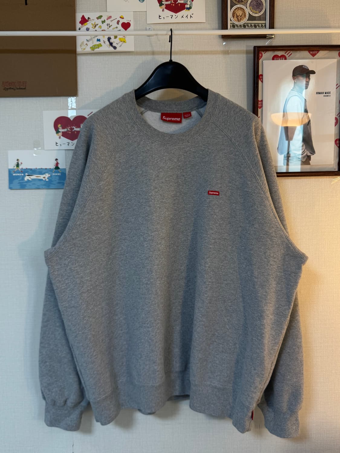 (2XL)슈프림 스몰 박스 크루넥 맨투맨 헤더 그레이 - 24FW 상품이미지1