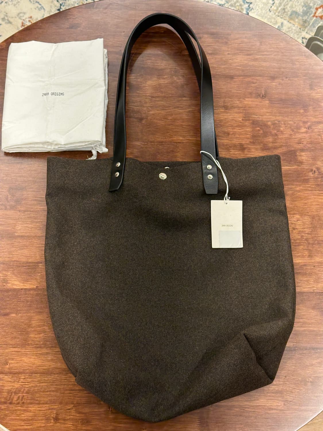 [새제품] 자라 오리진 레더 숄더백, 토트백 브라운 상품이미지1