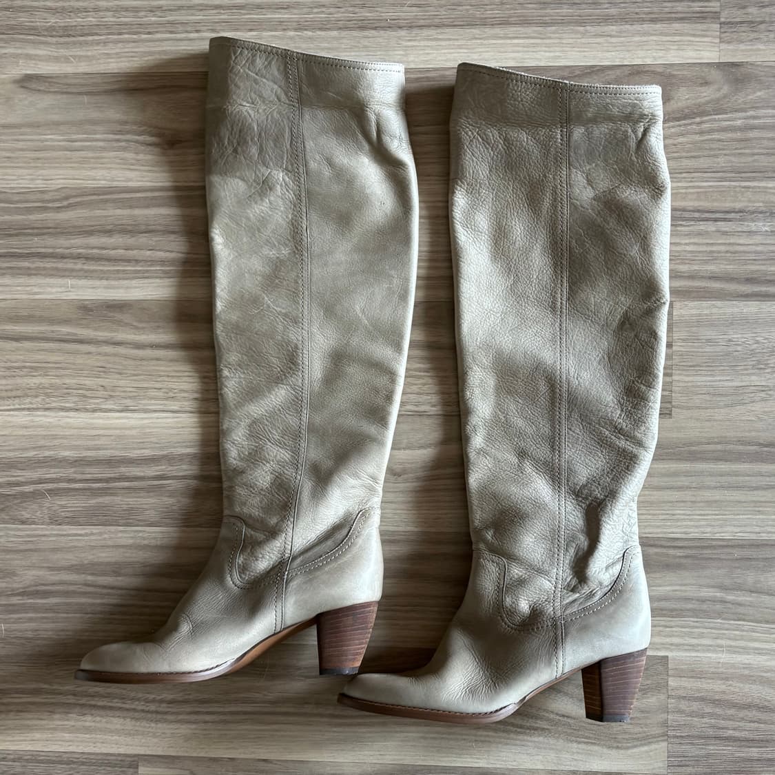 빈티지 리얼 레더 웨스턴 하이니부츠 상품이미지4