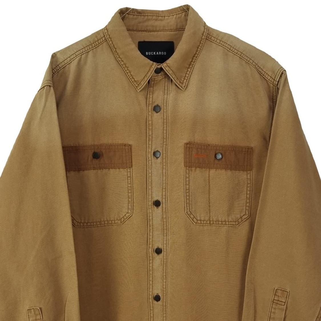 버커루 빈티지 가공 투포켓 워크 셔츠 베이지 M18916 상품이미지4