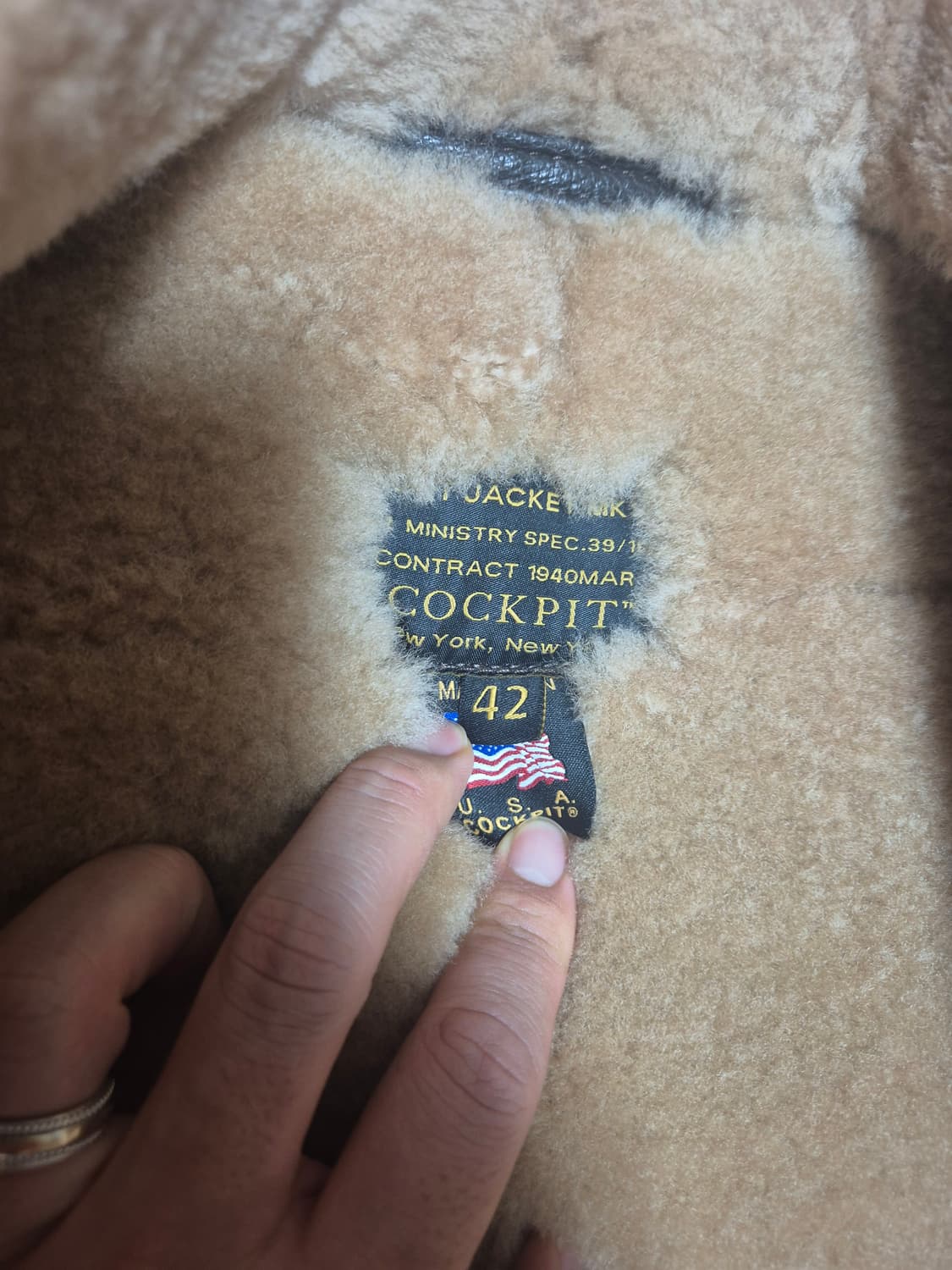 콕핏 usa RAF 톰하디 무스탕 자켓 상품이미지5