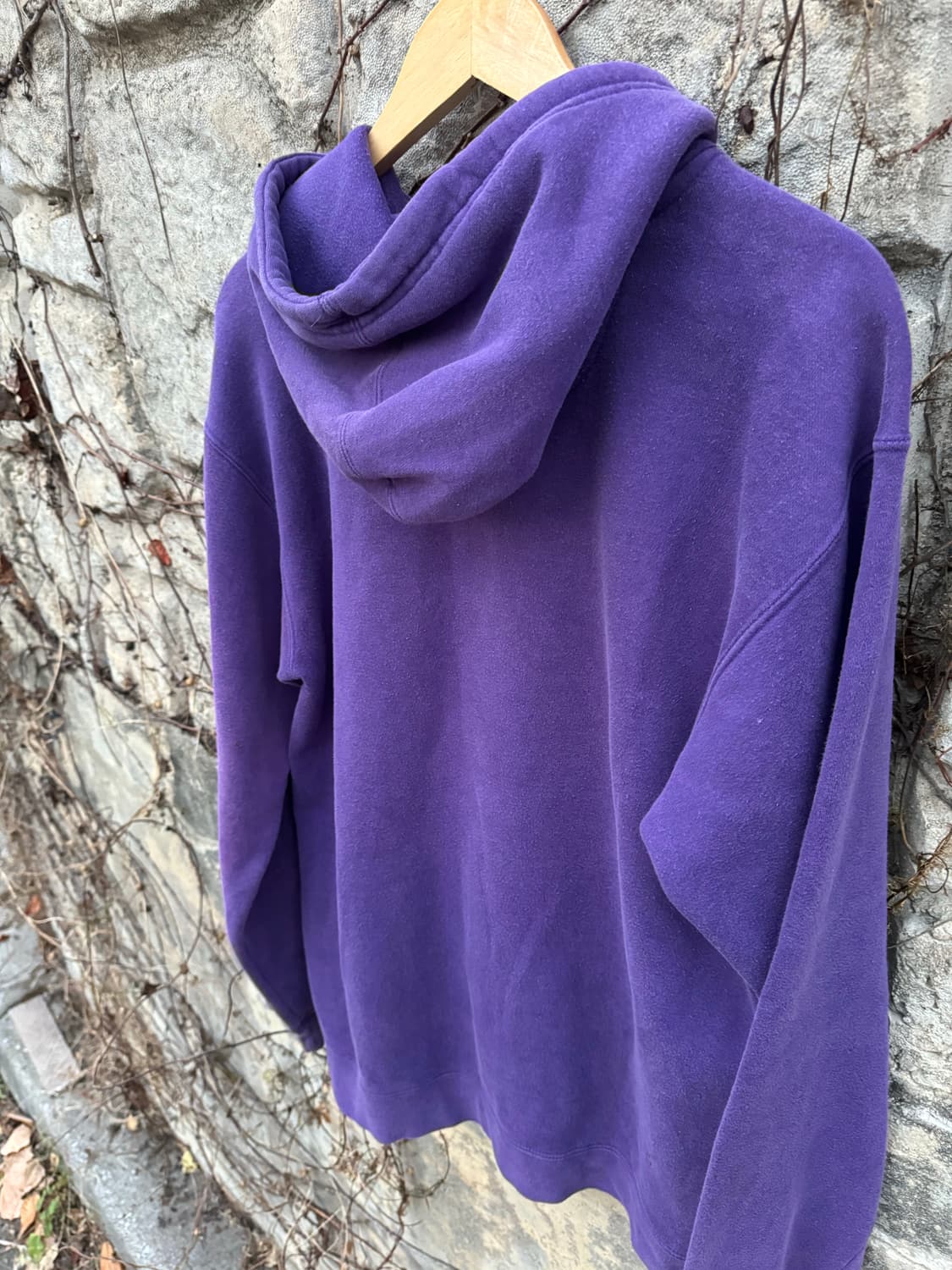 P2 usa 빈티지 러셀 컬리지 자수 후드티 후드 m 퍼플 상품이미지4