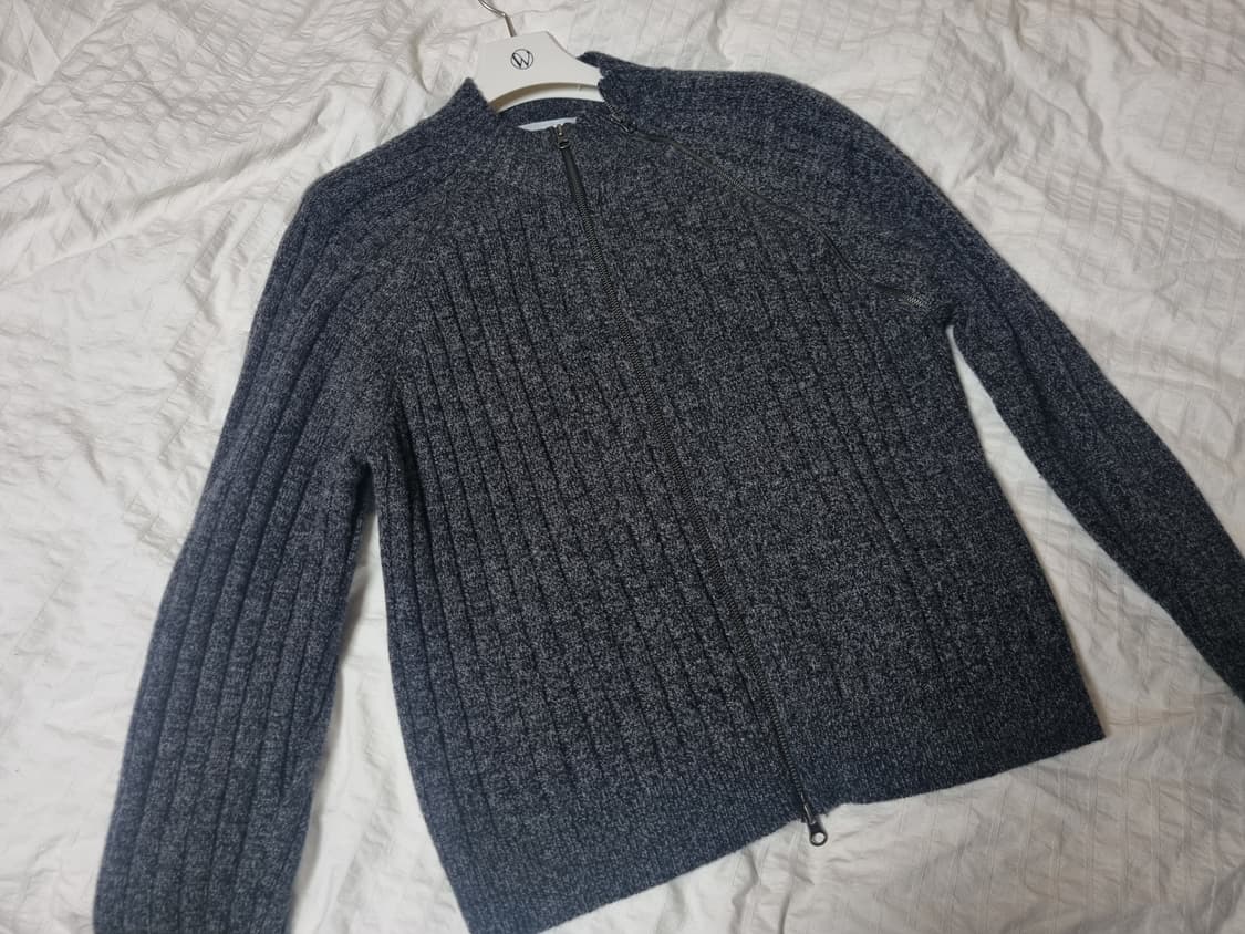 [2] 웨이비니스 25fw 다이애그널 풀집업 그레이 상품이미지1