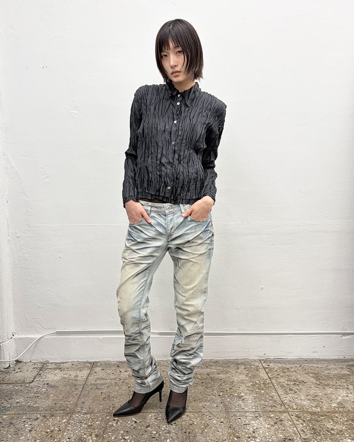 히로코 코시노 플리츠 셔츠 상품이미지4