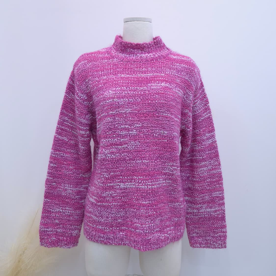 핑크 모헤어 하이넥 니트 상품이미지1