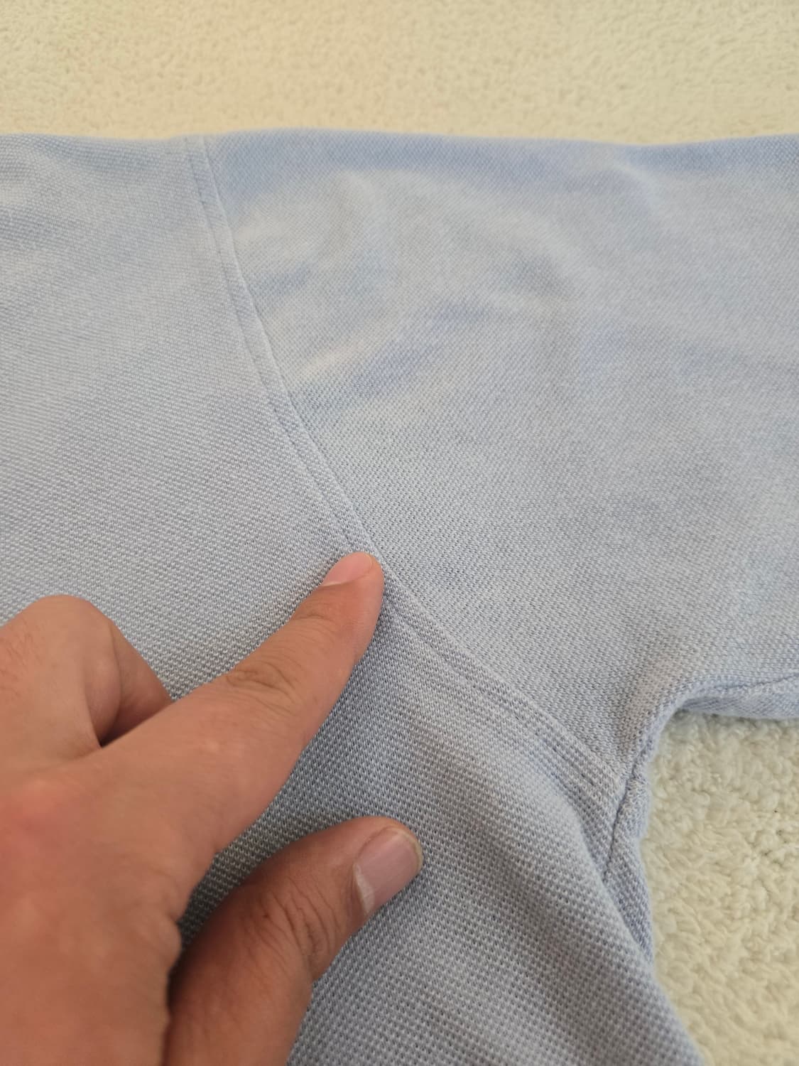 버버리 체크 카라 반팔 폴로티셔츠 하늘색 L 상품이미지6