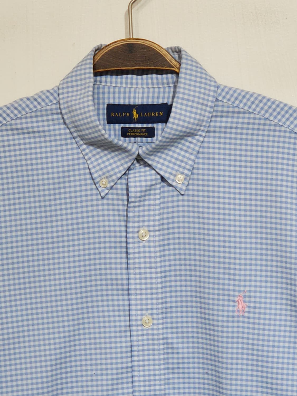 (L) 랄프로렌 폴로 셔츠 체크 남방 로고 캐주얼  상품이미지2