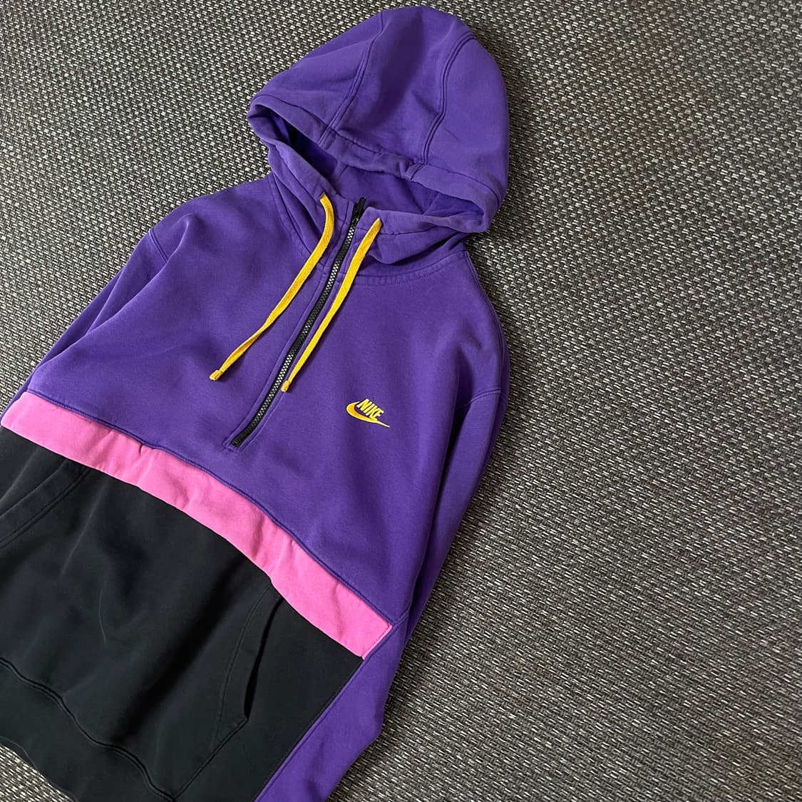 나이키 퍼플 핑크 옐로우 멀티배색 후드 반집업 2XL 상품이미지4