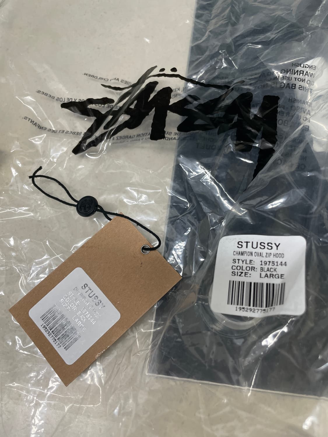 스투시 챔피온 오벌 집후디 블랙 라지 상품이미지6