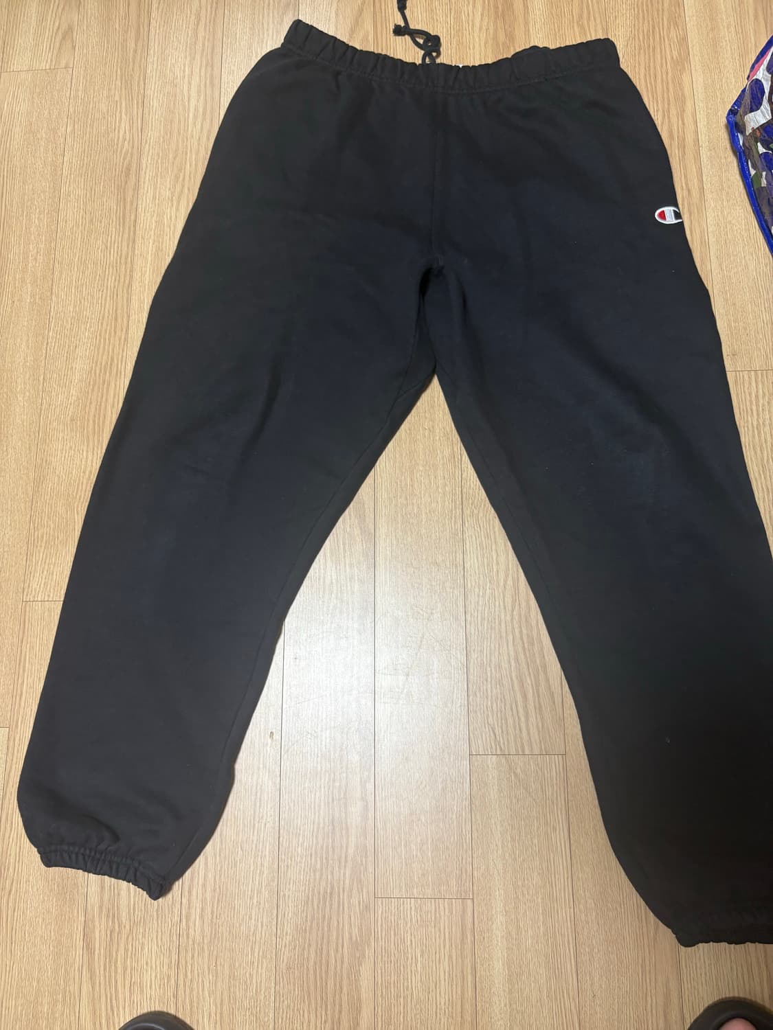 챔피언 블랙 후드 트레이닝 셋업 리버스위브 블루택 상품이미지3