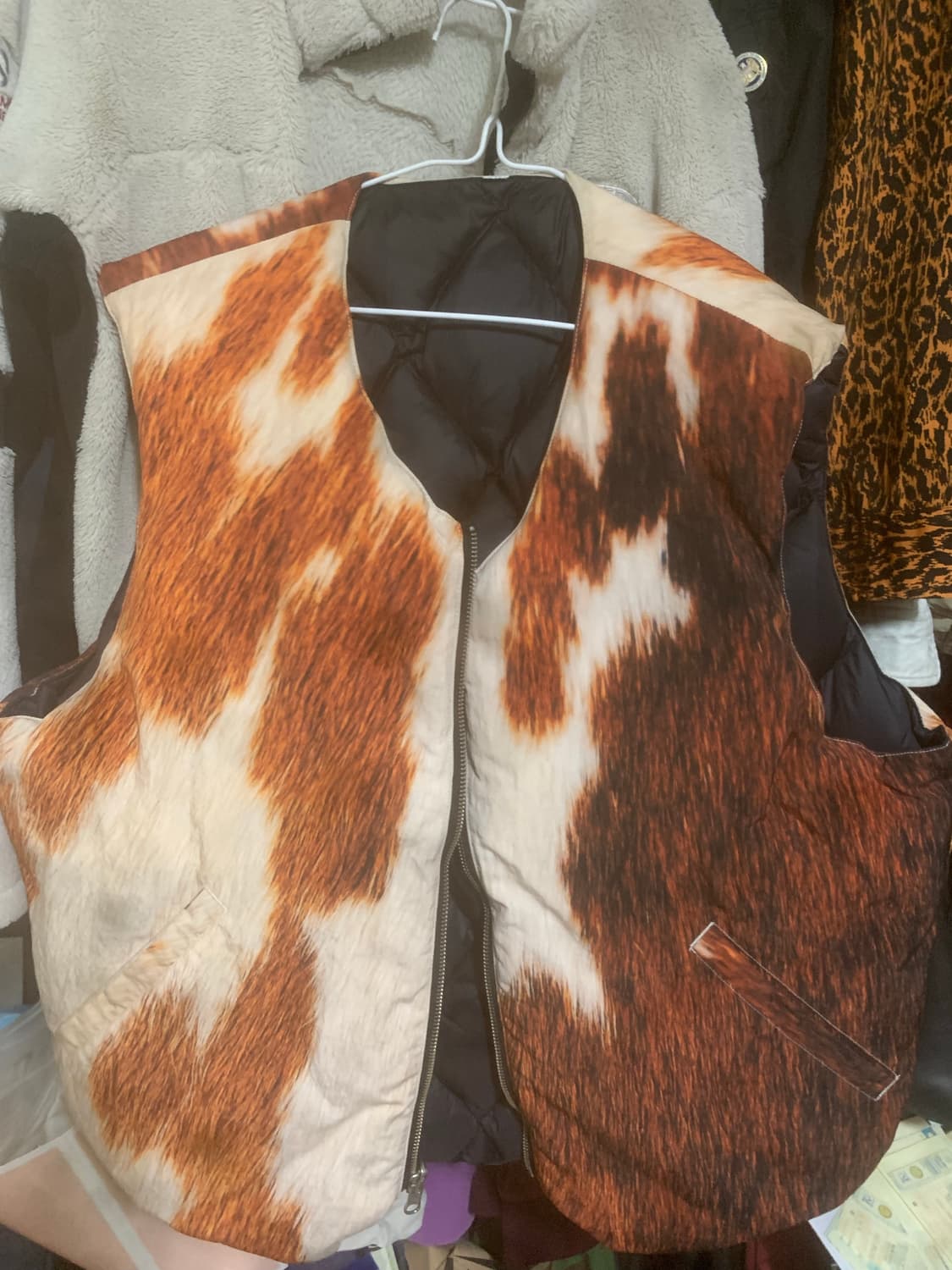 스투시 카우 패딩 리버시블 베스트 L 상품이미지3