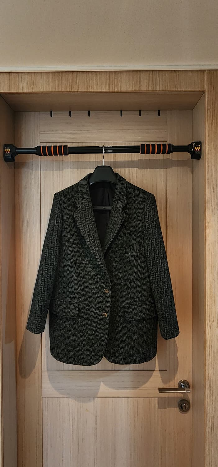 해리스트위드 헤링본 진그레이 모직자켓 L 상품이미지1