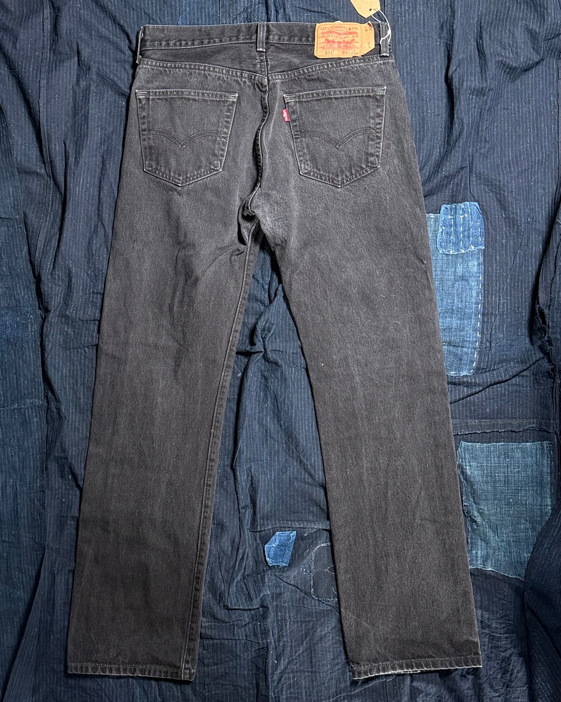 리바이스 501 스트레이트핏 블랙 데님 팬츠 32 상품이미지5