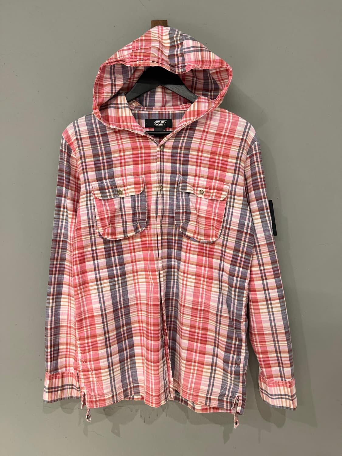 55DSL check pattern hood shirt 상품이미지6