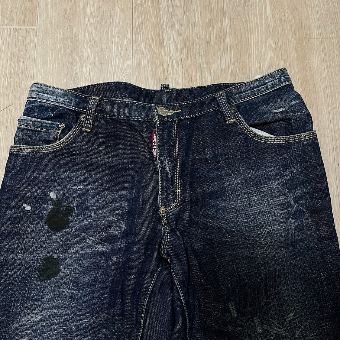 디스퀘어드2 데미지 페인팅 워싱 데님 청바지 [진청] 50 상품이미지2