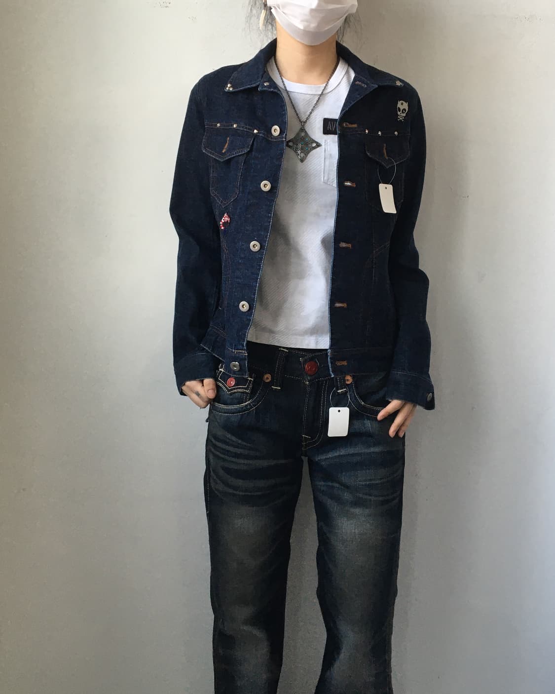 Stud patch point denim shirt 상품이미지6