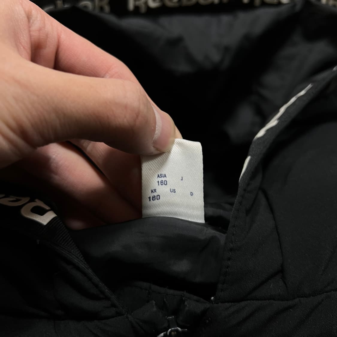 리복 키즈 덕다운 후드 미디엄 패딩 점퍼 [블랙] 160 상품이미지5