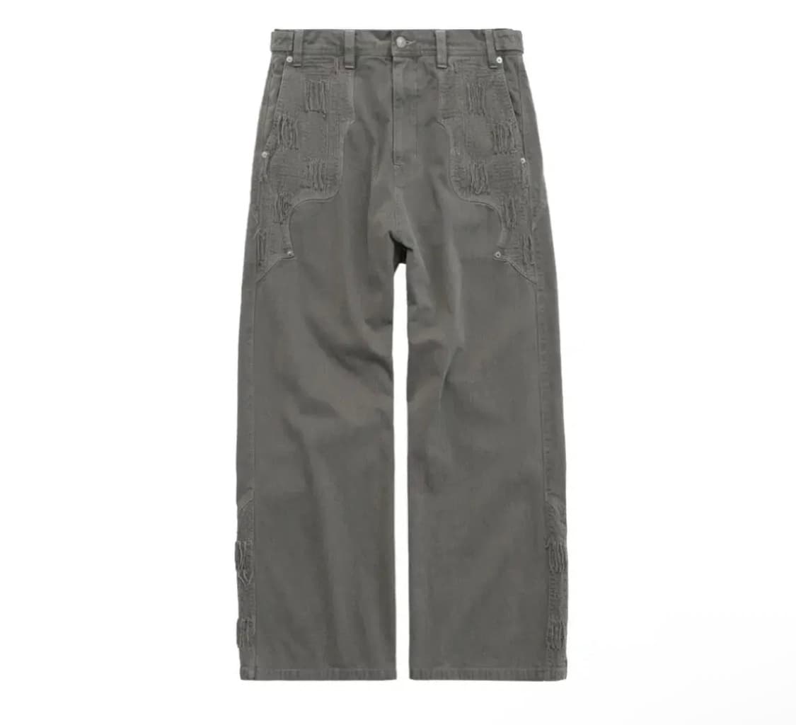 폴리테루 웨스턴 보로 팬츠 3 그레이 상품이미지1