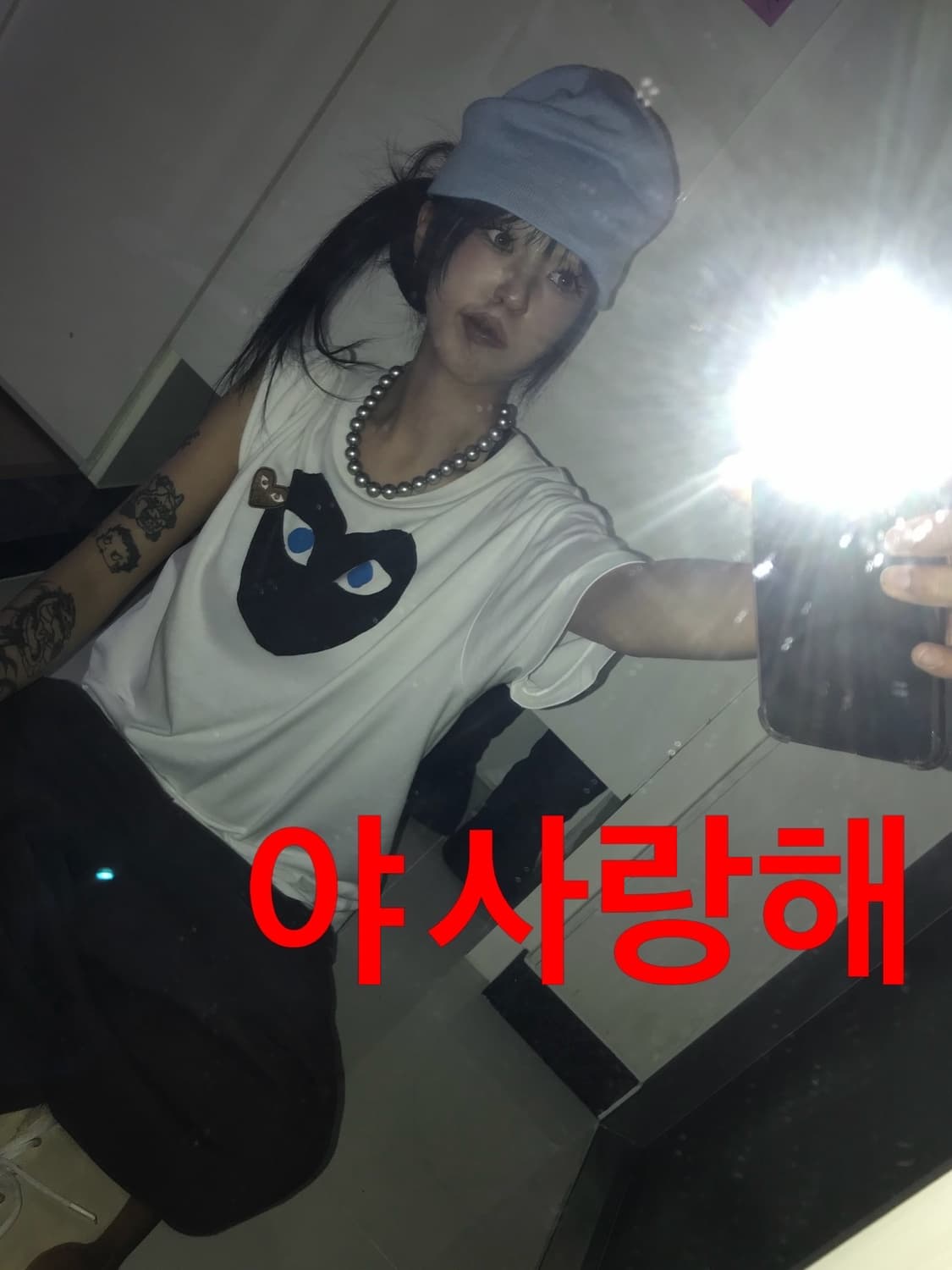🤎 꼼데가르송 브라운&블랙 더블하트 반팔 티셔츠 🤎 상품이미지7