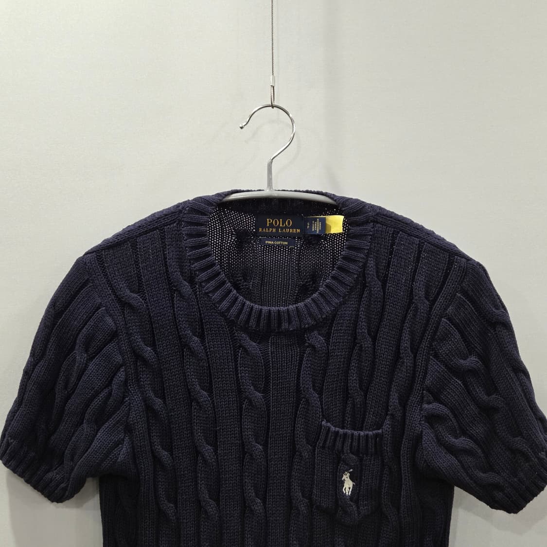 폴로랄프로렌 우먼 케이블 반팔니트 네이비 S 상품이미지2