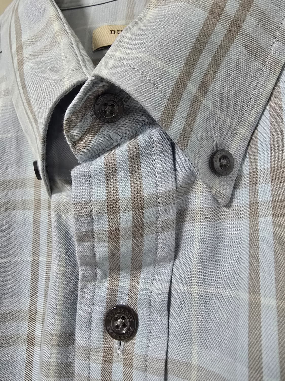 체크 코튼 블루 셔츠 상품이미지1