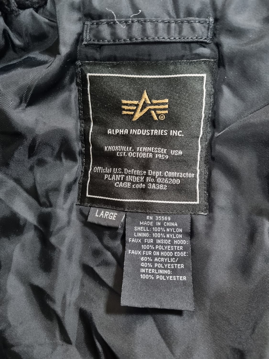 알파인더스트리 n-2B 후드 항공자켓 L 상품이미지5