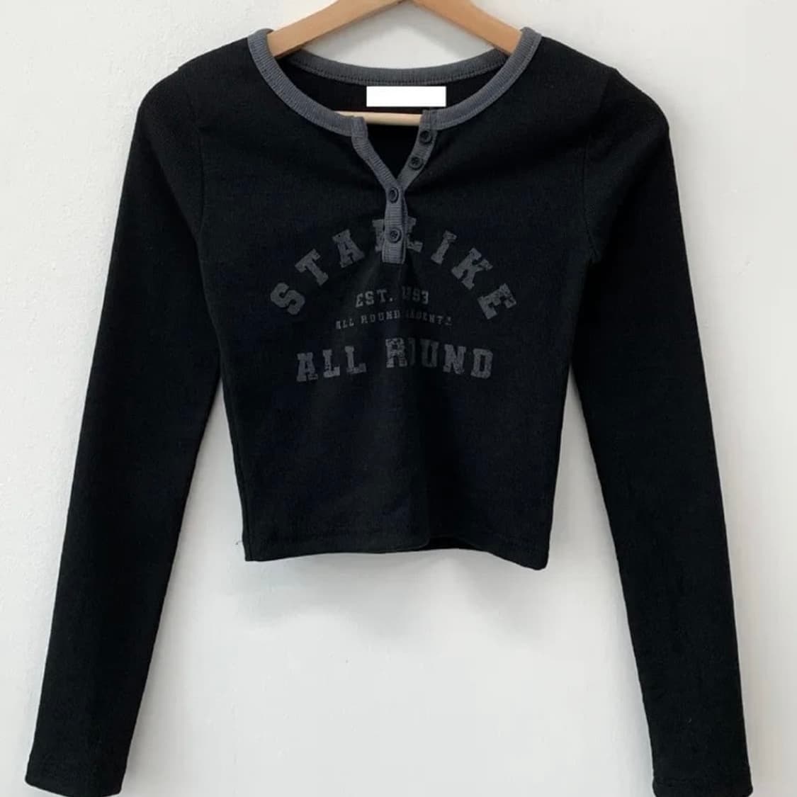 스토버튼 골지 티셔츠 상품이미지2