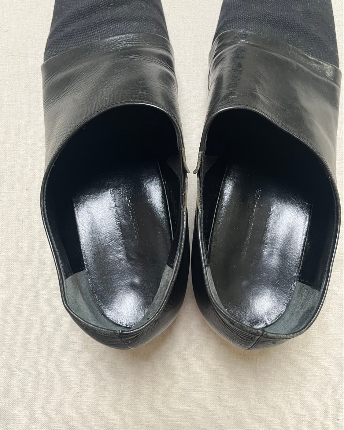 요지야마모토 캔버스토 레더 슬립온 yohji yamamoto + noir 상품이미지6