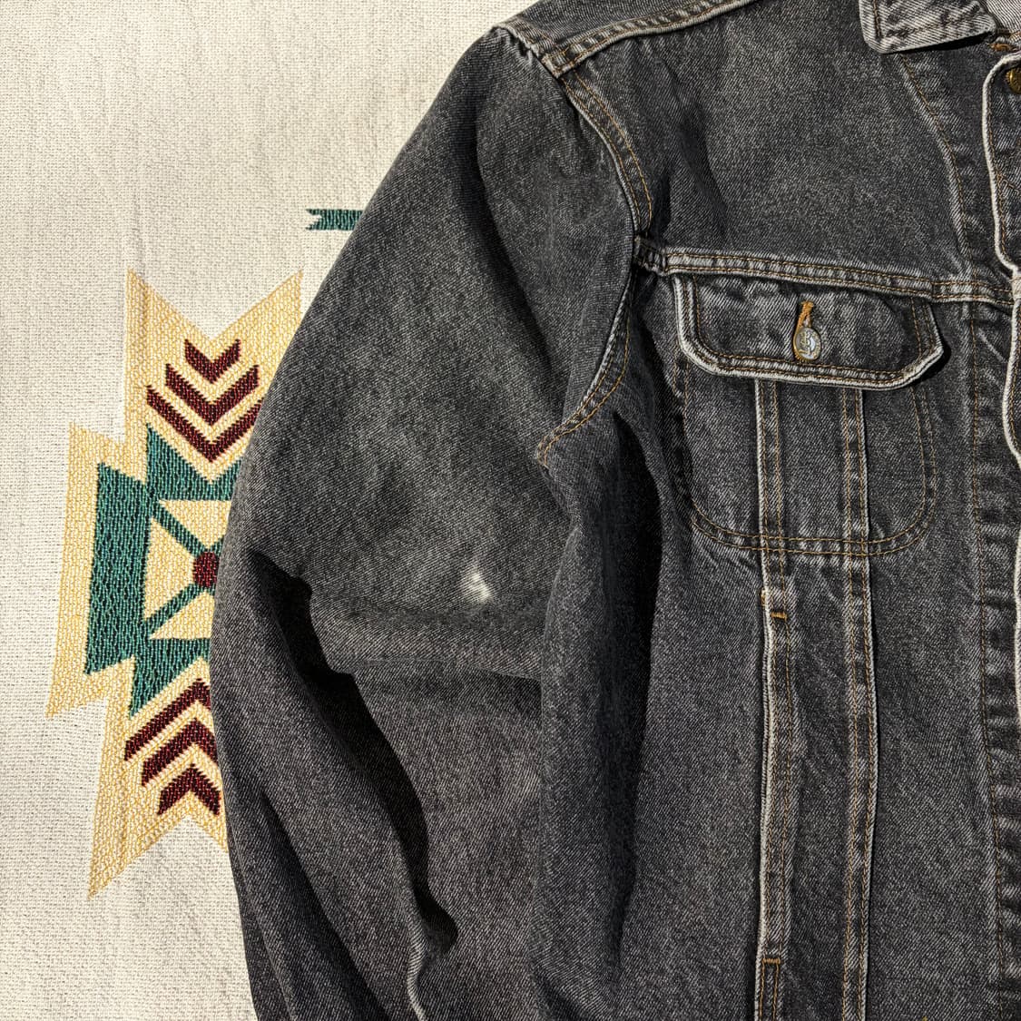 Vtg Lee Black Denim Jacket   상품이미지3