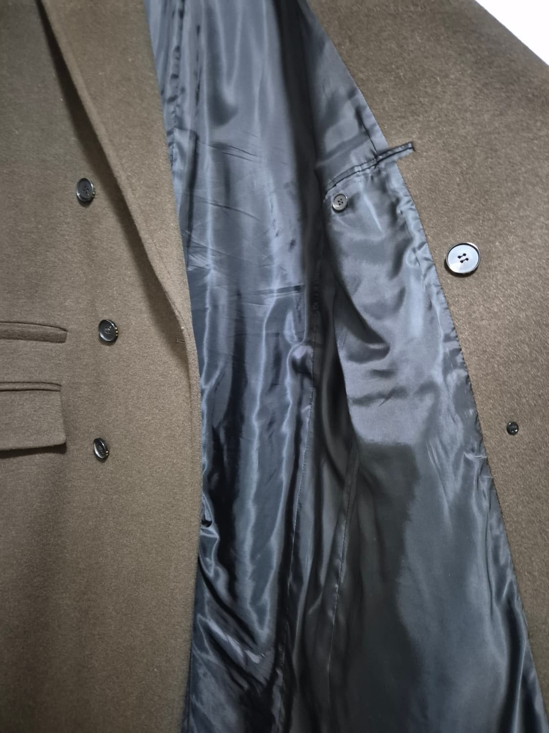 토니웩 더블 브레스티드 체스터필드 코트 다크브라운 L 상품이미지5