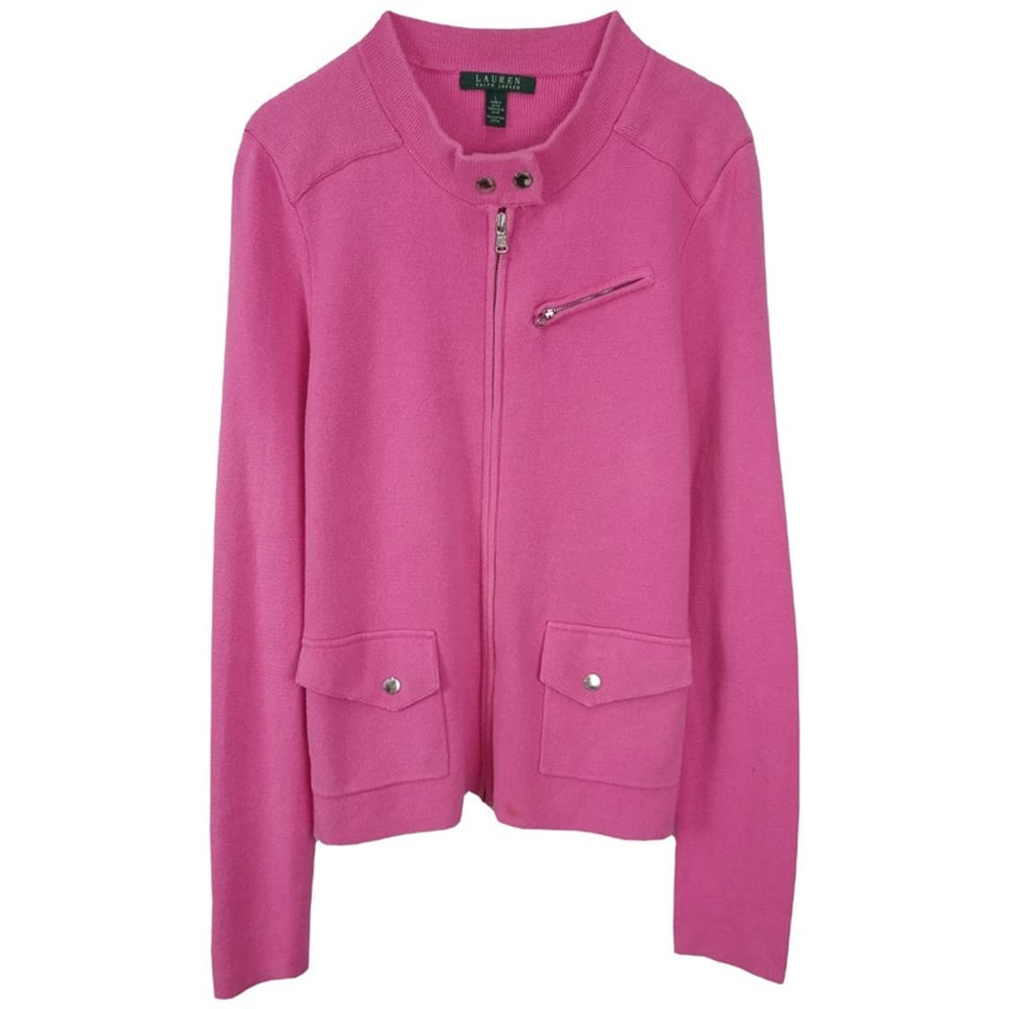 폴로 랄프로렌 니트 집업 바이커 가디건 핑크 M16410 상품이미지2