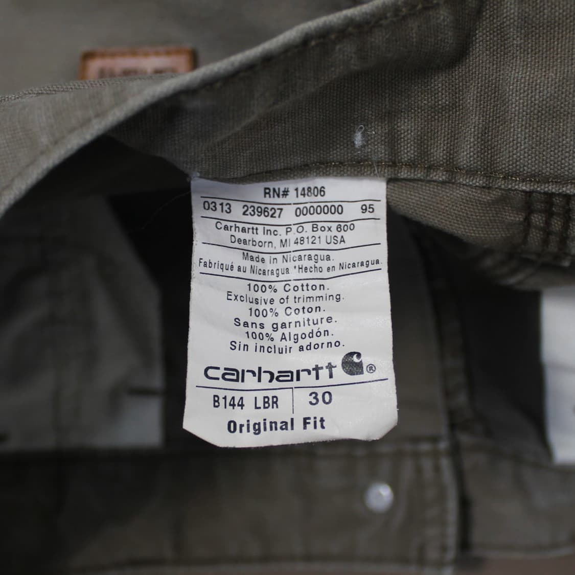 Carhartt 칼하트 B144 LBR 카펜터 워크 팬츠 상품이미지5