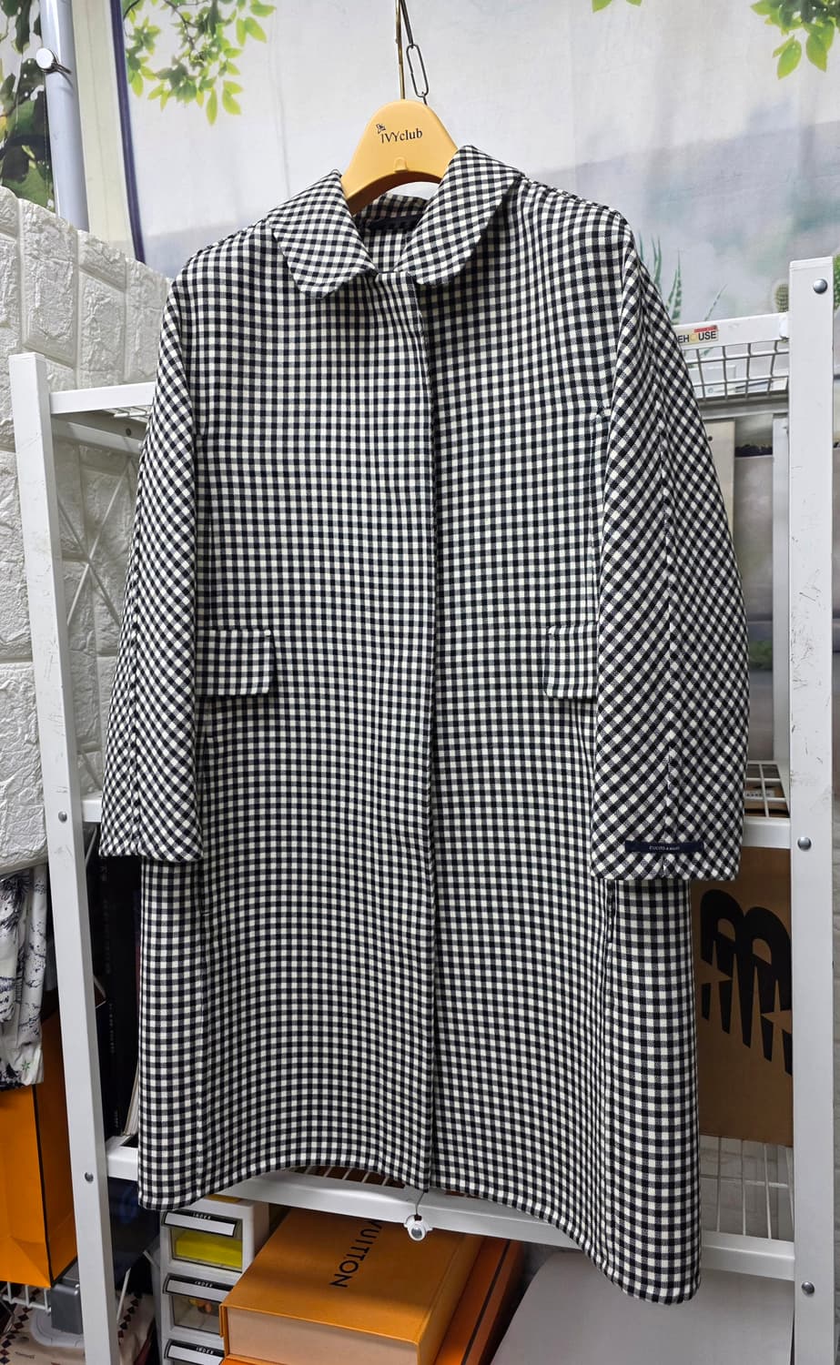 막스마라 깅엄체크 명품 여성코트 44~슬림55 핸드메이드 9부 AD48 상품이미지2