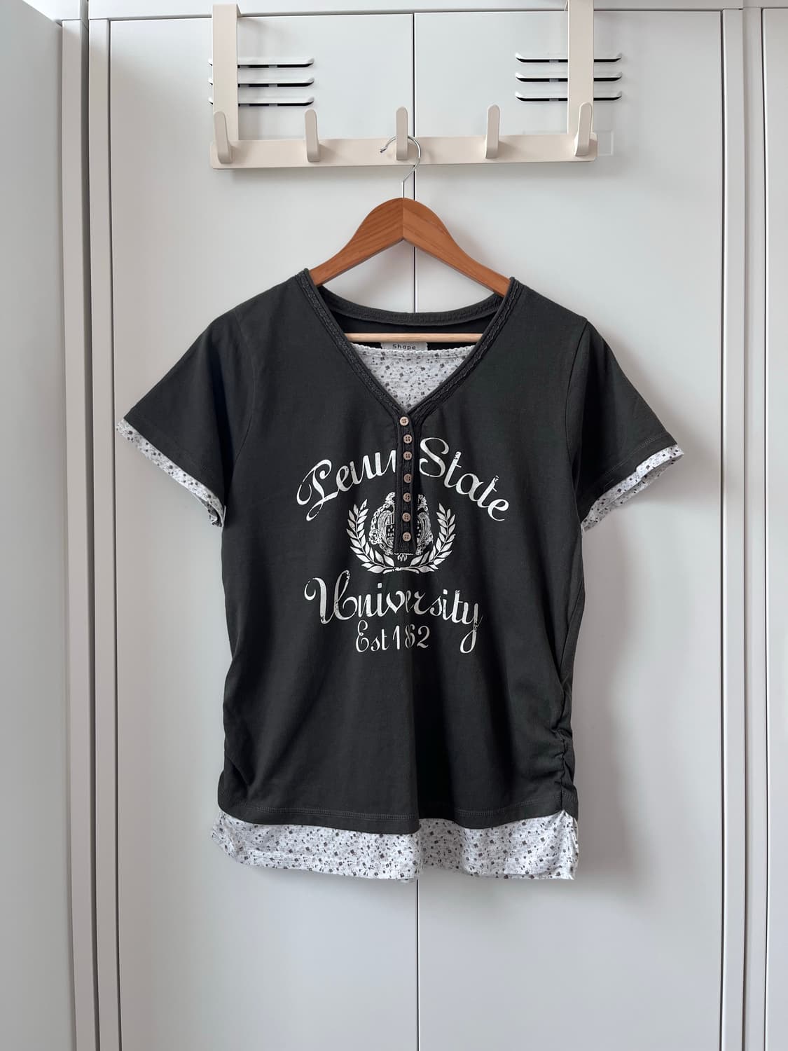 Vintage 잔꽃 레이어드 반팔티셔츠 상품이미지2