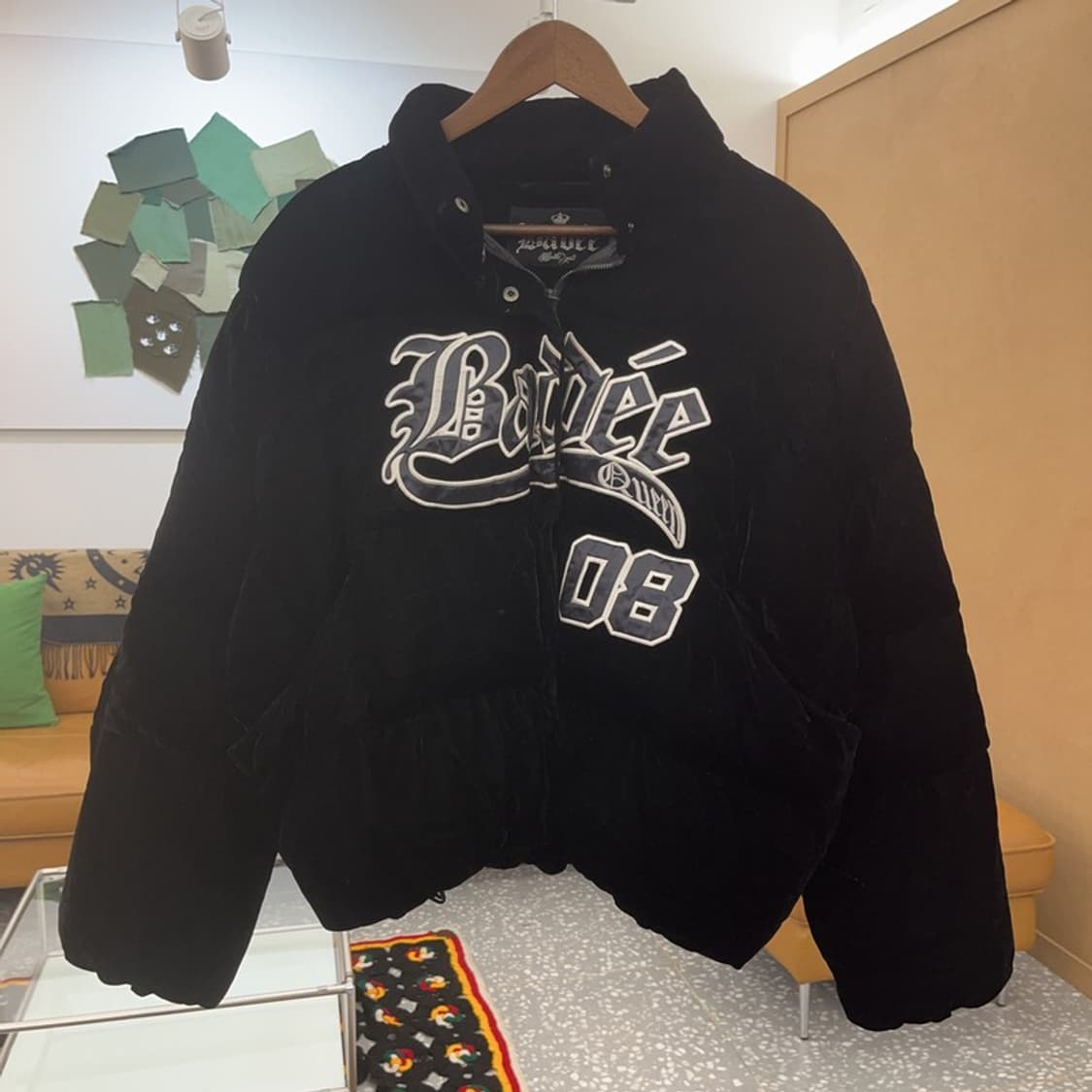 배디 고딕 스트릿 힙합 벨벳 벨루어 패딩 M C08293 상품이미지3