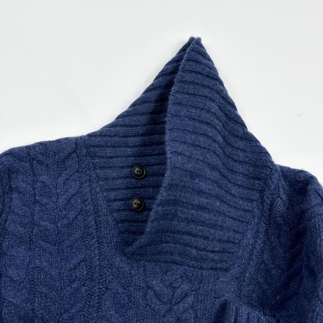 폴로 랄프로렌 클래식 네이비 숄카라 니트 (M) 상품이미지3