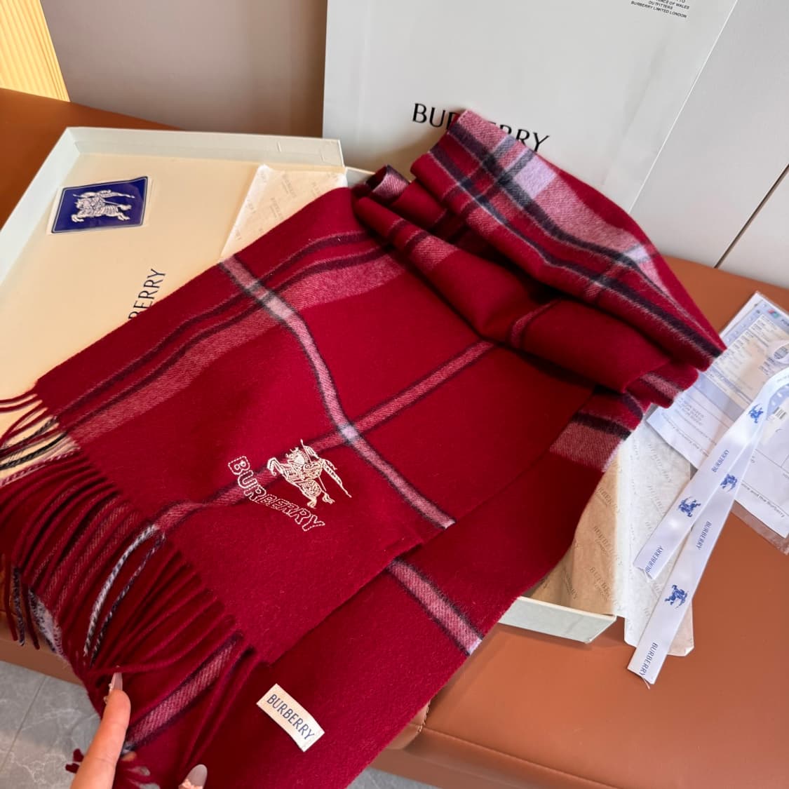 버버리 양면 머플러 램스울 100% 추동 단품 상품이미지1