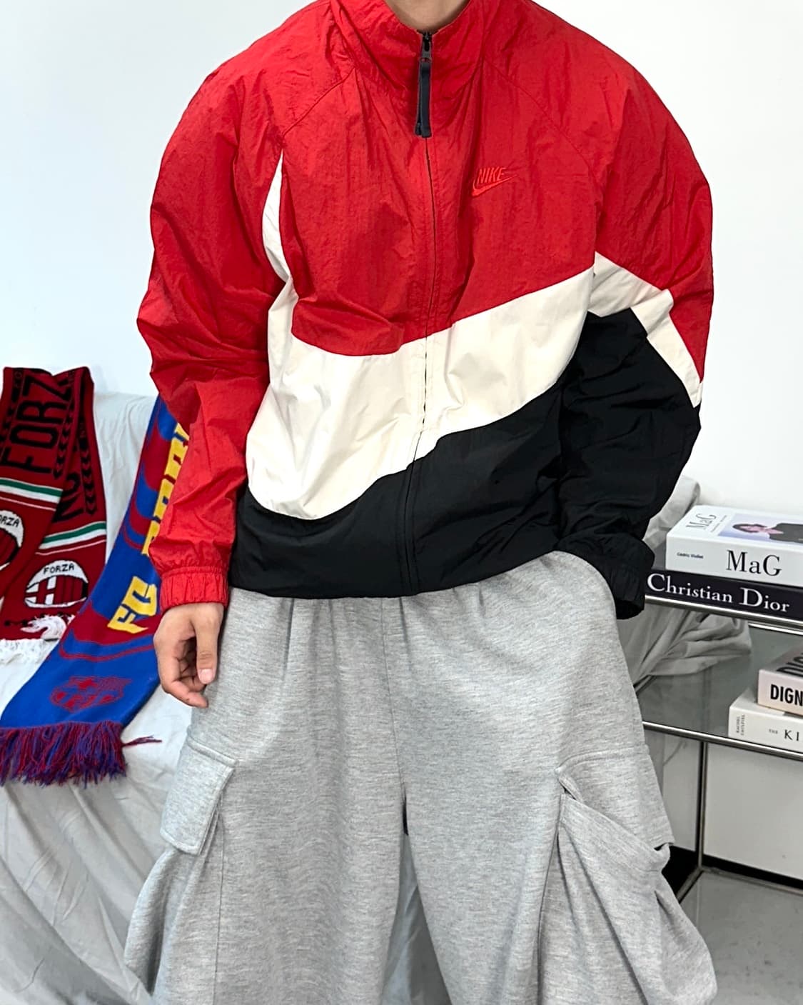 나이키 레드 빅스우시 우븐 자켓 S 상품이미지2